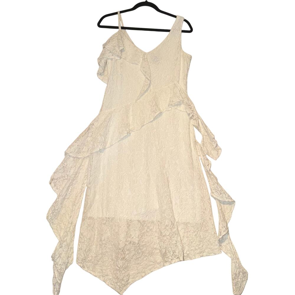Taylor women’s lace ruffled midi dress